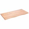 vidaXL Sein&auml;hylly vaaleanruskea 100x50x2 cm k&auml;sitelty t&auml;ystammi