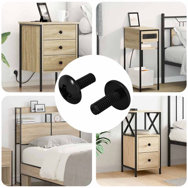 vidaXL Holkkiruuvit 2 pcs Musta M4 x 10 mm Ter&auml;s