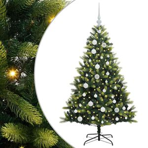 vidaXL Keinotekoinen taitettava joulukuusi 150 LEDi&auml; Vihre&auml; 120 cm