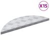 vidaXL Portaan askelma Puolikuu 15 pcs Hopea 60 x 18 cm Alumiini