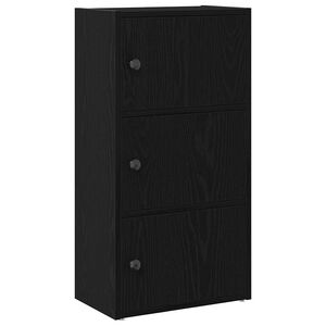 vidaXL Kirjahylly musta tammi 40x24x77 cm tekninen puu
