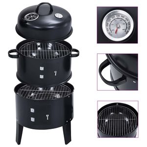 vidaXL 3-in-1 hiilisavustin BBQ-grilli 40x80 cm