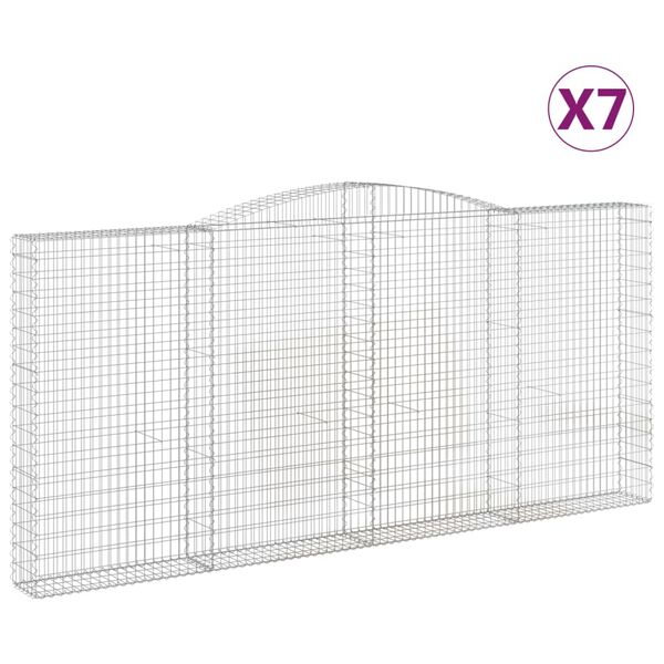 vidaXL Kaarevat kivikorit 7 kpl 400x30x180/200 cm galvanoitu rauta