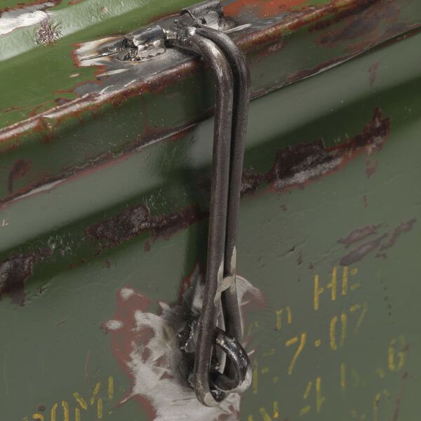 vidaXL Armeijatyylinen s&auml;ilytysarkku 68x24x66 cm rauta