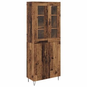 vidaXL Korkea kaappi Vanha Puu 69,5 x 34 x 180 cm Tekninen puu
