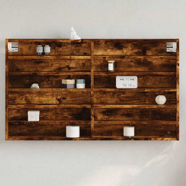 vidaXL Vitriinikaappi savutammi 100x8,5x58 cm tekninen puu