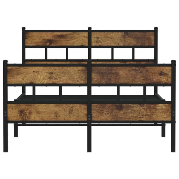 vidaXL Metallinen sängynrunko ilman patjaa savutammi 120x200 cm
