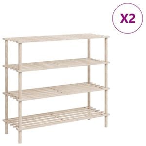 vidaXL 4-kerroksinen kenk&auml;teline 2 kpl t&auml;ysi kuusi
