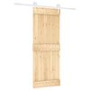 vidaXL Liukuovi 80 x 210 cm Massiivinen m&auml;nty (k&auml;sittelem&auml;t&ouml;n)