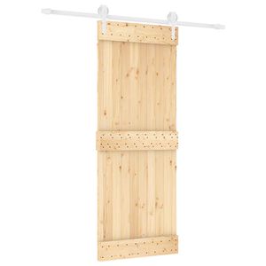 vidaXL Liukuovi 80 x 210 cm Massiivinen m&auml;nty (k&auml;sittelem&auml;t&ouml;n)
