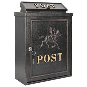 vidaXL Sein&auml;lle Asennettava Postilaatikko pronssi 29 x 13 x 41 cm