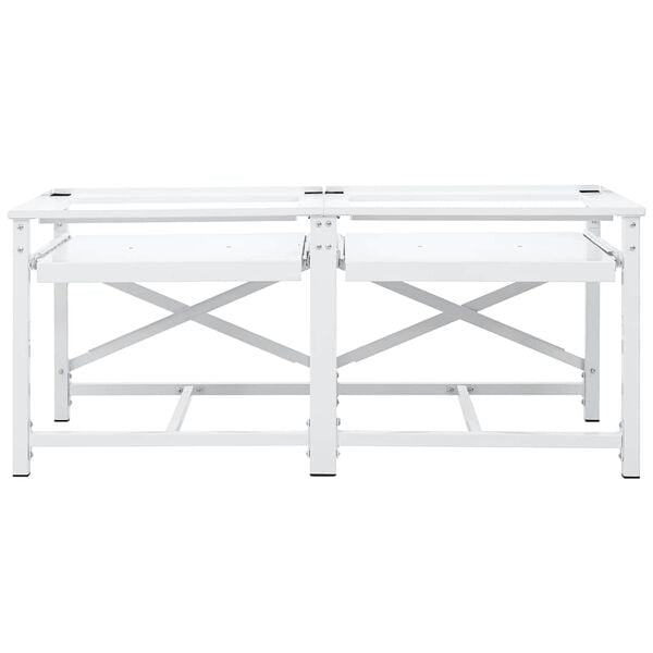 vidaXL kaksinkertainen pesukoneen jalusta ulosvedett&auml;vill&auml; hyllyill&auml;