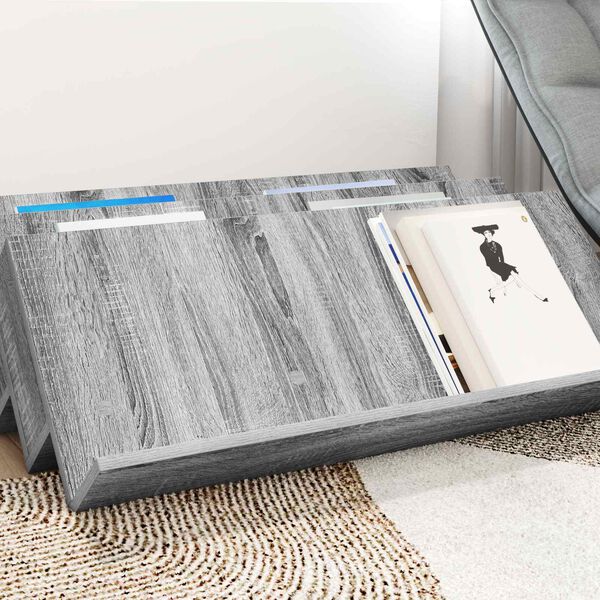 vidaXL Lehtiteline Harmaa Sonoma 90 x 53 x 28,5 cm Tekninen puu