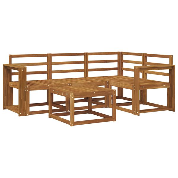 vidaXL Ulkosohvakokoelma 5 pcs Luonnollinen Tihe&auml; akasiapuu