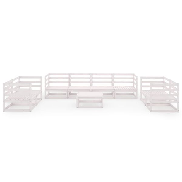 vidaXL 9-osainen puutarhasohvasarja valkoinen t&auml;ysi m&auml;nty