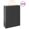 vidaXL Paperikassit 250 kpl kahvoilla musta 32x12x42 cm