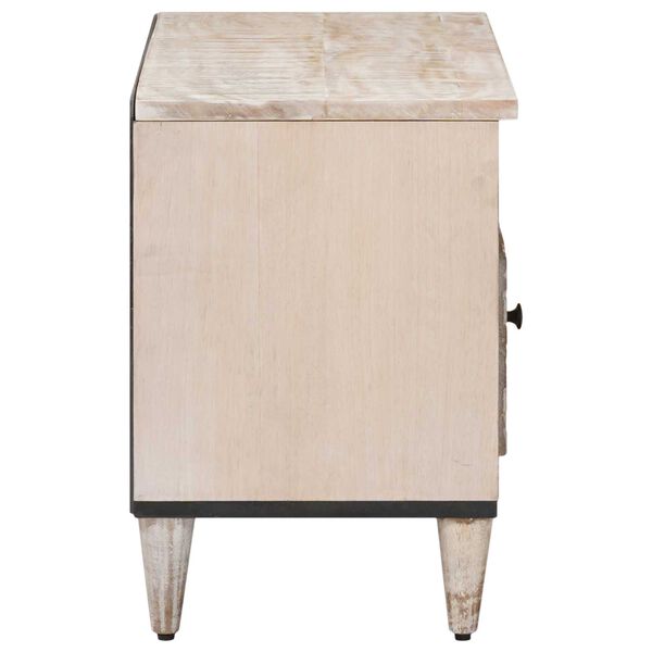 vidaXL TV-kaappi Valkoinen 80 x 33,5 x 46 cm Kiinte&auml; mango puu