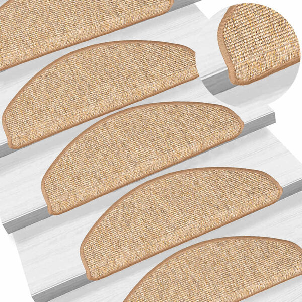 vidaXL Porrasmatot 15 kpl 65x21x4 cm vaaleanruskea puolipy&ouml;re&auml; suuri