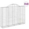 vidaXL Kaarevat kivikorit 18 kpl 200x30x140/160 cm galvanoitu rauta