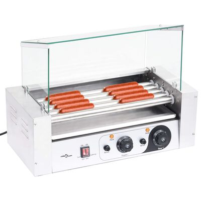 vidaXL 5-rullainen Hot Dog grillilaite lasikannella 1000 W