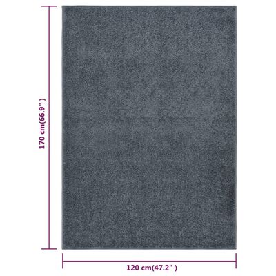 vidaXL Lyhytnukkainen matto 120x170 cm antrasiitti