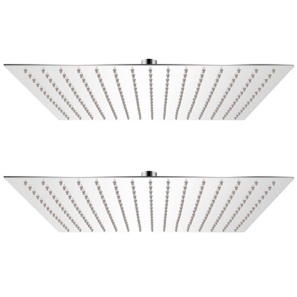 vidaXL Sadesuihkupää 2 kpl ruostumaton teräs 40x40 cm