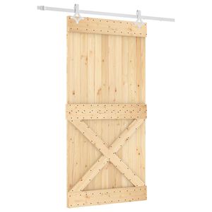 vidaXL Liukuovi 100 x 210 cm Massiivinen m&auml;nty (k&auml;sittelem&auml;t&ouml;n)