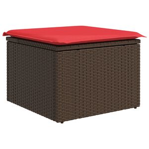 vidaXL Puutarhajakkara tyynyll&auml; ruskea 55x55x37 cm polyrottinki