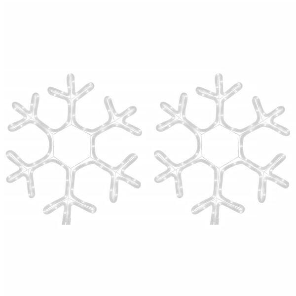 vidaXL Lumihiutale joulukoriste LED-valot 2 kpl l&auml;mmin valk. 38x37 cm