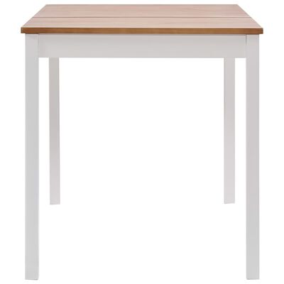 vidaXL Ruokapöytä valkoinen ja ruskea 140x70x73 cm mänty