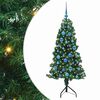 vidaXL Nurkkateko joulupuu jalustalla Vihre&auml; 150 cm PVC ja metalli