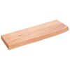 vidaXL Sein&auml;hylly vaaleanruskea 60x20x4 cm k&auml;sitelty t&auml;ystammi