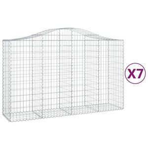 vidaXL Kaarevat kivikorit 7 kpl 200x50x120/140 cm galvanoitu rauta