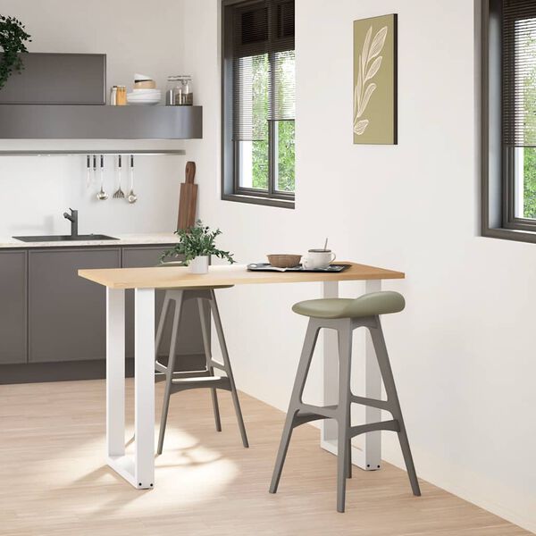 vidaXL Baarip&ouml;yd&auml;n jalat U-muotoiset 2 kpl valkoinen 60x(90-91) cm ter&auml;s