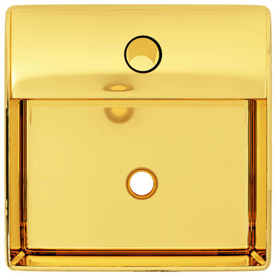 vidaXL Pesuallas hanareiällä 38x30x11,5 cm keraaminen kulta