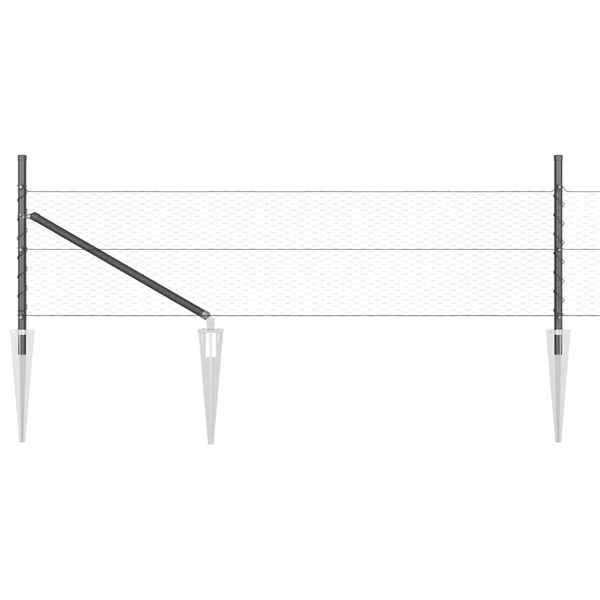 vidaXL Aita paalujen kanssa Harmaa 0.8 x 100 m