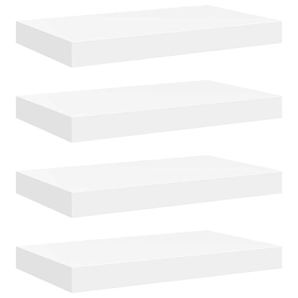 vidaXL Kelluvat sein&auml;hyllyt 4 kpl valkoinen 40x23x3,8 cm MDF