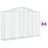 vidaXL Kaarevat kivikorit 4 kpl 200x30x120/140 cm galvanoitu rauta