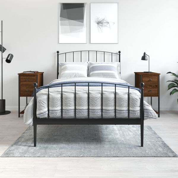 vidaXL Y&ouml;p&ouml;yd&auml;t 2 kpl ruskea tammi 32x42x70 cm tekninen puu