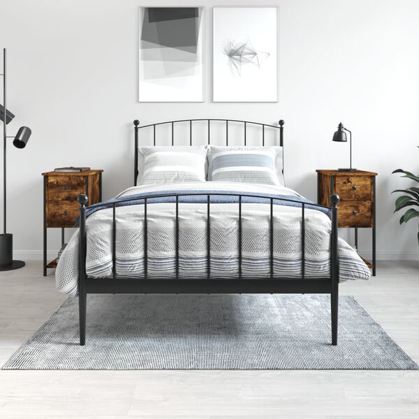 vidaXL Yöpöydät 2 kpl savutammi 32x42x70 cm tekninen puu