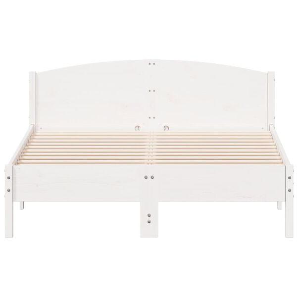 vidaXL S&auml;ngynrunko ilman patjaa valkoinen 140x200 cm t&auml;ysi m&auml;nty