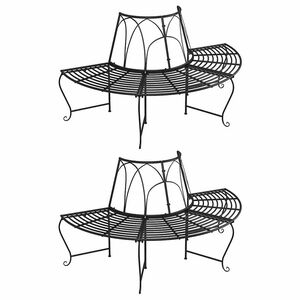 vidaXL Puolipy&ouml;re&auml; puunymp&auml;ryspenkki 2 kpl &Oslash;159 cm musta ter&auml;s