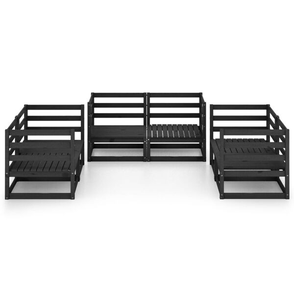 vidaXL 6-osainen Puutarhasohvasarja musta t&auml;ysi m&auml;nty