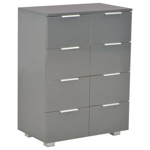 vidaXL Senkki korkeakiilto harmaa 60x35x80 cm tekninen puu