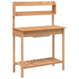 vidaXL Istutusp&ouml;yt&auml; pesualtaalla ruskea 147,5x44x139,5 cm t&auml;ysi kuusi