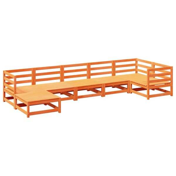 vidaXL 7-osainen Ulkosohvasarja vahanruskea t&auml;ysi m&auml;nty