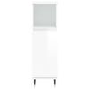 vidaXL Kylpyhuoneen kaappi korkeakiilto valk 30x30x100 cm tekninen puu