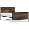 vidaXL Metallinen s&auml;ngynrunko ilman patjaa savutammi 107x203 cm