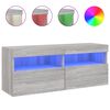 vidaXL TV-sein&auml;kaappi LED-valoilla harmaa Sonoma 100x30x40 cm