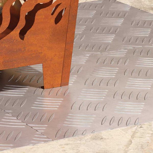 vidaXL Portaan askelma Suorakaide 4 pcs Hopea 60 x 40 cm Alumiini